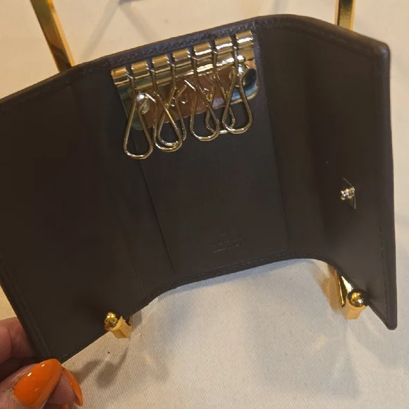 Gucci Sherry Black and Tan Key And Card Holder - Picture 5 of 11